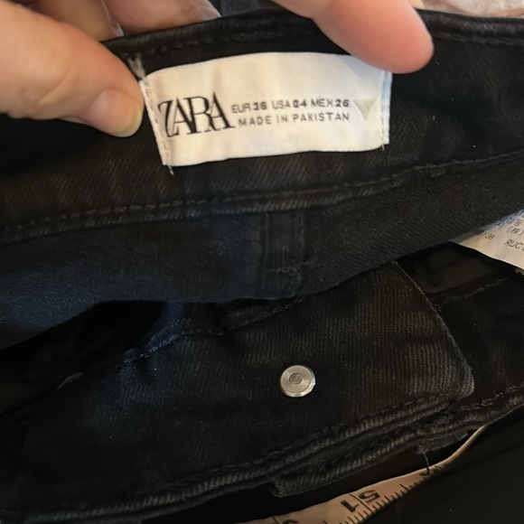 Zara black crop flare denim‎ jeans size 4 new with tags - Picture 6 of 6